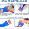 10 Pcs Razor Scraper with 100 Pcs Plastic Blades, Plastic Razor Blade Scraper Tool, Cleaning Scraper Remover for Removal Floor Stove Scraping Labels and Decals Sticker on Car Window Glass