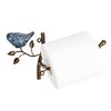 Owlgift Wall Mounted Metal Toilet Tissue Holder w/Ceramic Bird, Roll Organizer for Bathroom - Bronze