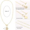 Pendant Necklace Moon and Star Shaped Alloy Mterial,Coin Pendant Turuqoise Charm Jewelry for Women