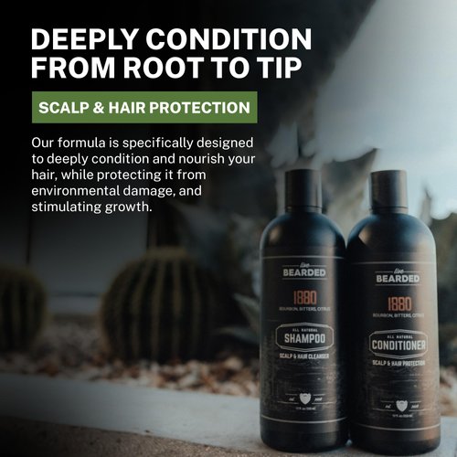 Live Bearded All-Natural Conditioner for Men - Promotes Hair Growth - Deep Conditioner for Thinning Hair & Hair Loss - Fragrance-Free Unscented