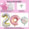 HADCKJA Donut Birthday Party Decorations Donut Balloons Party Supplies with 2nd Foil Balloon Candy Pink White Donut Star Balloons for Sweet Birthday Party Boy Girl Shower Wedding Decorations 5 Pcs