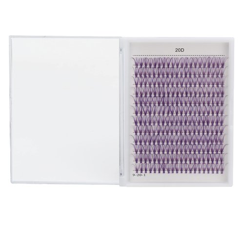 Bodermincer D Curl 240pcs 20D Red Color/Blue Color/Black Color/Brown Color/Purple Color Lashes Cluster Eyelashes False Eyelashes Eyelash Extension (18mm, Purple)