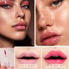 Fusang 6 Pcs Plumping Lip Oil Tinted Lip Balm Stain Set Hydrating Lip Gloss Lip Care Transparent Lip Oil Nourishing Long Lasting Shimmer Shine Primer Lip Tint Makeup,Moisturizing,Lighten Lip Lines