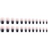 24 Pcs French Tip Press on Nails Short Coffin Black White Gradient Fake Nails with Design Full Cover Glossy Glue on Nails Reusable Artificial Nails for Women Girls Nail Decoration