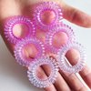 Reazana 27 Pieces Spiral Hair Ties No Crease Coil Hair Ties Phone Cord Hair Ties Waterproof Elastic Hair Bands Traceless Ponytail Holder Hair Coils 1.6inch(4cm) for Women and Girls (Ombre Purple)
