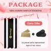 Kinky Straight Tape In Extensions Human Hair for Black Women Niawigs Tape In Hair Extensions 100% Human Hair 40pcs Kinky Straight Tape Ins 100G Natural Black 22 Inches