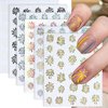 6pcs Colorful Fireworks Nail Art Stiskers 3D Laser Firework Nail Stickers for Women Manicure New Year Nail Supplies Christmas Nail Decals Blooming Pyrotechnics Nails Stickers Holiday Nail Sticker