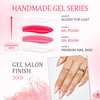GLAMERMAID Press on Nails Medium Almond - Handmade Gel Nails | Pink Golden Glitter Galaxy Fake Nails Shinny Short Stiletto Shimmer Acrylic False Nail Kits Stick Glue on Nails for Women Party Nails