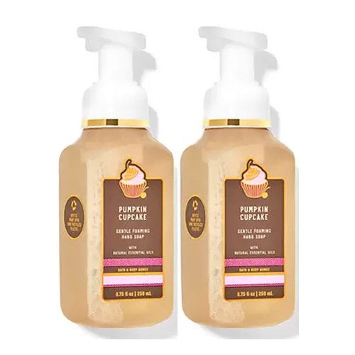 Bath & Body Works Bath and Body Works Pumpkin Cupcake Gentle Foaming Hand Soap 8.75 Ounce 2-Pack (Pumpkin Cupcake) 17.5 fluid_ounces
