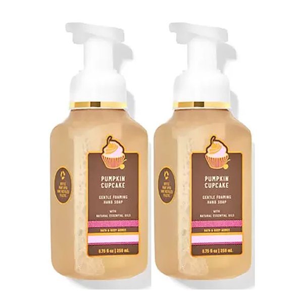 Bath & Body Works Bath and Body Works Pumpkin Cupcake Gentle Foaming Hand Soap 8.75 Ounce 2-Pack (Pumpkin Cupcake) 17.5 fluid_ounces