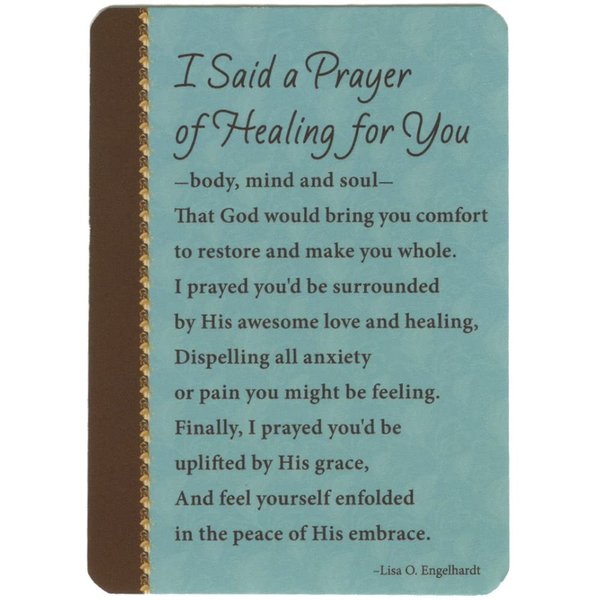 I Said a Prayer of Healing Prayer Card Laminated (Pkg of 25) - Christian