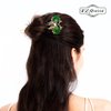 KZQtriid Hair Accessories，14k Gold Plated Copper，Vintage Handcrafted，Colour Enamels Jade Butterfly U-Shape Hair Stick And HairClip.Hair Chopsticks For Women