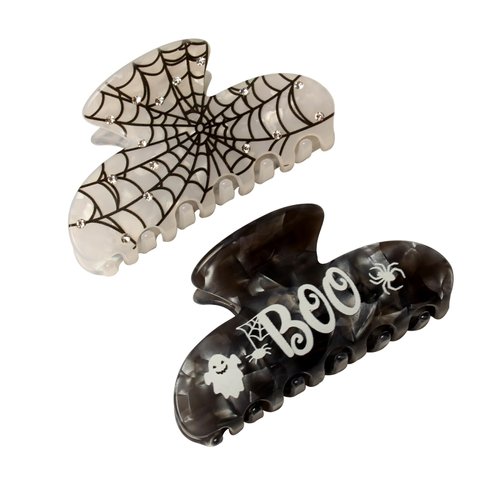 Halloween Hair Claw Clips Spider Web Hair Clip Cute Halloween Hair Accessories Black and White Ha...
