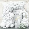 White Balloons Different Sizes, 123 Packs Matte White Balloons, Pack of 18 12 10 5 Inch White Balloons Garland Arch Kit for Birthday Wedding Baby Shower Party Decorations