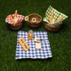 Miniature Food Dollhouse Accessories Garden Decor 1:12 Scale Bread Honey Picnic Basket Cloth Flowers 9PCS Garden Decoration Mini Room Display Props Model (Red Picnic Cloth)