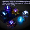 Light Up Glowing Gift Bows, 6 Iridescent LED Ribbon Bow for Gift Packaging and Decorations- LED Glowing Gift Ribbon Flower Bows, Self Adhesive