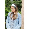 Motique Accessories 2 Inch Wide Leather Like Headband Solid Hair band (Pale Blue)