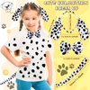 Oudain Dalmatian Costume Set Ear Headband Bow Tie Tail 4 Sheets Adhesive Felt Circles Felt Pads 4 Spotty Dog Bells Felt Pad Accessories Set for Costumes 100 Days of School Party Cosplay