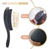 Wolfin Pro Hair Brush Starter Bundle, Black, Boar Bristle Medium/Hard Wave Brush, Long Strap Wide Durag, Wave Cap - Perfect for 360, 540, 720 Waves