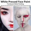 Go Ho White Pressed Face Paint Washable,Creamy to Powder Professional Face Paint,White Body Paint for Halloween Cosplay SFX Skull Clown Makeup,Festival Stage,Film,Mime,25g