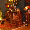 iLAND Vintage Dollhouse Furniture on 1/12 Scale, Brewster Dollhouse Rocking Chair & Velvet Cushion