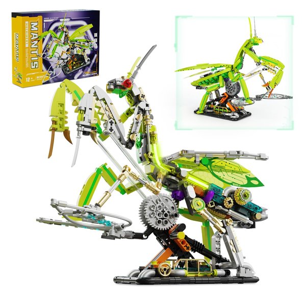 YEECHAO Ideas Mantis Insect Collection Building Set, Cool Mechanical Bug Display Model with Light, Compatible with Lego Insects Animals, Creative Gift Building Toy for Adults Boys Girls (999 PCS)