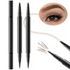 LYBHDAFA 2PCS Microblading Eyebrow Pencil, 2-In-1 Dual-Ended Waterproof Eyebrow Pen with 4-Fork-Tip & Ultra-Precise-Tip for Hair-Like Natural Eyebrow Makeup, Eye Brow Pencils for Women -Light Brown