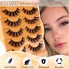 5 Pairs Strip Lashes Wispy False Eyelashes Natural Faux Mink Strip Eyelashes Light Volume Fake Eye Lashes by FOINEMYED