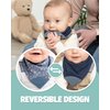 Cheeky Chompers 2-in-1 Baby Dribble Bib with Soft Silicone Teether, Reversible Bandana Style, Innovative Dimple Design Soothes Gums, 3-Layer Absorbency (Midnight Stars Neckerchew)