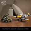 WW2 Military Toys Building Sets, Create a BF109 Fighter Plane & a Karl Giant Mortar Tank, Compatible with Lego, Great Army Airplane Toy for Boys and Kids Age 8-12