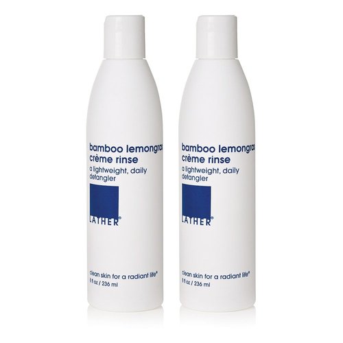 LATHER Bamboo Lemongrass Conditioner - Lightweight &amp; Non-Greasy Crème Rinse Formula - Gentle Dail...