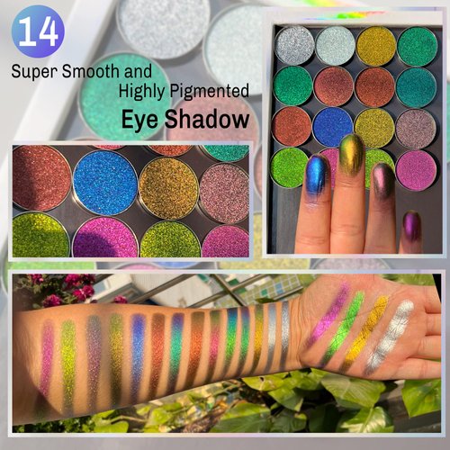 SZDYM MultiChrome Single Eyeshadow, Unisex, F-13, 2 Grams, Vegan and Cruelty Free, Color Shifting, Pressed Powder