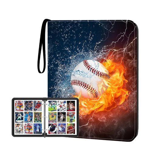 HESPLUS Card Binder 9 Pocket, Trading Card Binder with Sleeves, Baseball Card Binder, Sports Card Binder Collectible Trading Card Albums Fits 900 Cards with 50 Removable Sleeves