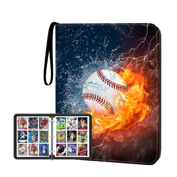 HESPLUS Card Binder 9 Pocket, Trading Card Binder with Sleeves, Baseball Card Binder, Sports Card Binder Collectible Trading Card Albums Fits 900 Cards with 50 Removable Sleeves