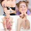 Konsait 12 Sheets Glitter Butterfly Temporary Tattoos, Oceans Mermaid Kids Butterfly Face Tattoo for Women Girls Eye Sticker Makeup Tattoo Butterfly Party Favors