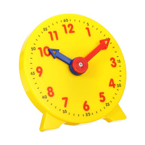 PATIKIL 4 inch Teaching Clock, Learn Clock Learning Tell Time Analog Clock Demonstration Clock 12 Hour 2 Pointers Geared Movement for Classroom Teacher, Yellow