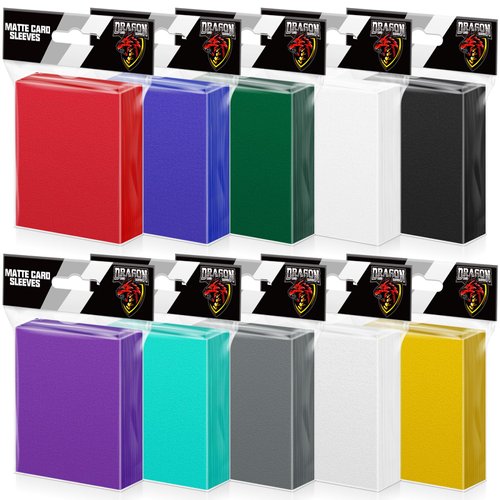 1000Pcs Trading Card Sleeves,10 Colors Top Loading Sleeves for Standard Cards 2.5" X 3.5", Card Protector for Baseball Card,Sports Cards,Game Card,Business Cards