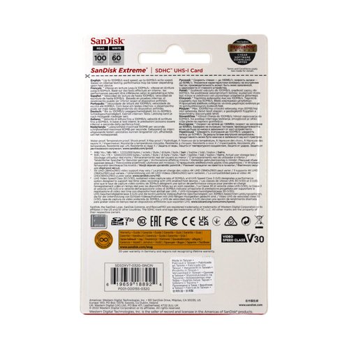 SanDisk 32GB Extreme SDHC UHS-I Memory Card - C10, U3, V30, 4K, UHD, SD Card - SDSDXVT-032G-GNCIN