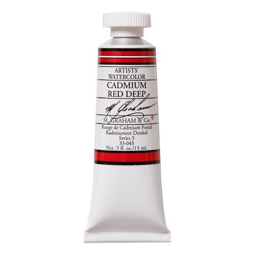 M. Graham 1/2-Ounce Tube Watercolor Paint, Cadmium Red Deep