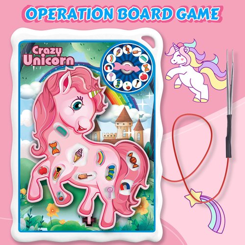 Unicorn Operation Board Game for Kids Ages 3+, Fun Games Classic Operation Game Play, Family Games for Kids, Board Games for More Players, for Kids
