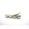 Smaller turquoise blue stone and silver metal alligator hair clip medium thin
