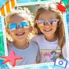 Joycover Valentines Day Gifts for Kids with Kids Sunglasses, 16 Pack Valentines Party Favors for Kids 4-8, Translucent Sunglasses for Kids with UV400 Protection, Beach, Pool Party Favors Supplies