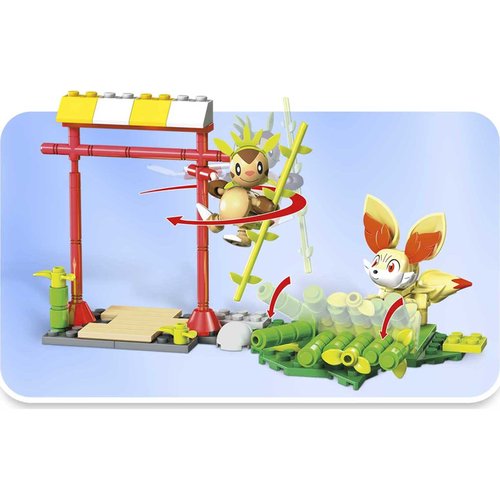 Mega Construx Pokemon Chespin vs. Fennekin Construction Set with Character Figures, Building Toys for Kids (131 Pieces)