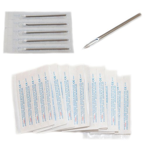 10 Pc Sterile 12 Gauge 12G Body Ear Navel Nipple Piercing Needles
