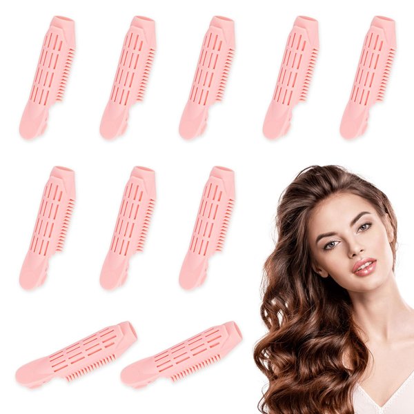 Volume Hair Clips, Hair Rollers with Clips for Volume, Root Clips for Curly Hair Volume, Instant Hair Volumizing Clips DIY Hair Styling Accessories for Women, Pink