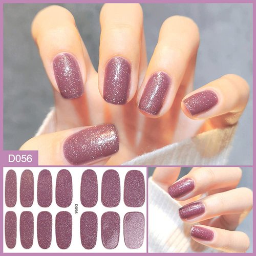 112 Pieces Full Wraps Nail Polish Strip Stickers Nail Art Supplies, Self-Adhesive Shiny Gradient Color Nail Design Decals for Women Girls Street Manicure Decoration Tips