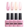 AIMEILI Soak Off U V LED Hema Free Nude Gel Nail Polish Natural Sheer Pink Nail Polish Gel Set Of 4pcs X 10ml - Kit Set 17