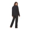 HEARTNICE Womens Pajama Set, Soft Long Sleeve Pajamas & Long Pants with Pockets, Warm Button-up Sleepwear Lightweight Lounge Pjs (Black-L, L)
