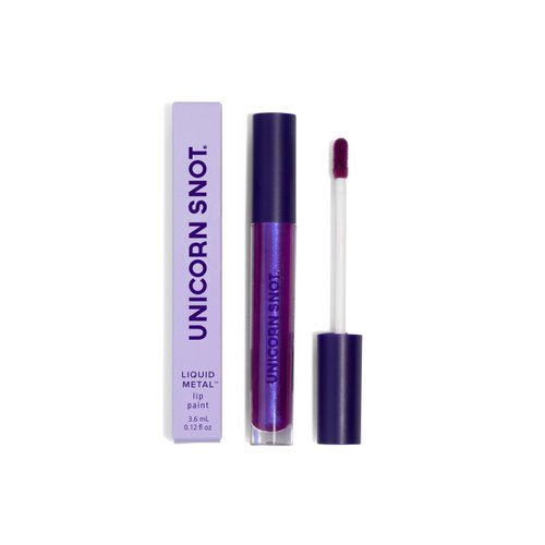 Unicorn Snot Liquid Metal Lip Paint - Metallic Lip Gloss - Liquid Lipstick w/ Intense Pigment Lip Color & Metallic Shimmer - Stocking Stuffers for Women, Cruelty-Free Lip Makeup, Atomic Purple (Boom)
