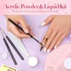 BORN PRETTY Acrylic Nail Kit Acrylic Powder And Liquid Set Clear White Pink Acrylic Powder Starter Kit with Nail Forms for Acrylic Nails Extension Beginner set